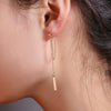 Wholesale Copper Earrings Geometric Style Long Tassel Electroplated For Women