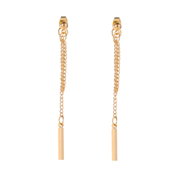 Wholesale Copper Earrings Geometric Style Long Tassel Electroplated For Women