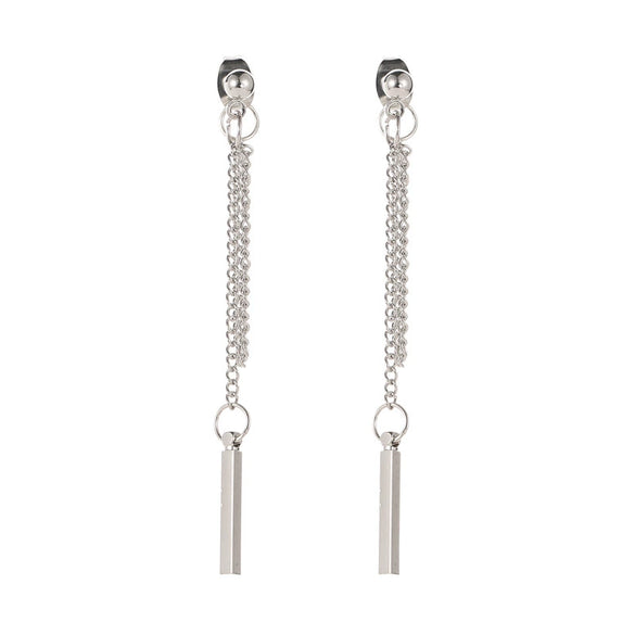 Wholesale Copper Earrings Geometric Style Long Tassel Electroplated For Women