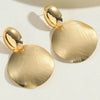 Wholesale Copper Earrings Geometric Zebra Pattern Oil Dripping Wafer Brushed Metal Electroplated Design
