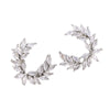 Wholesale Copper Earrings Inlaid With Zircon In Branch And Leaf Shape Simple Style For Women