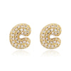 Wholesale Copper Earrings Inlaid With Zircon In Letter Shape For Women Fashion Style