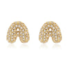 Wholesale Copper Earrings Inlaid With Zircon In Letter Shape For Women Fashion Style