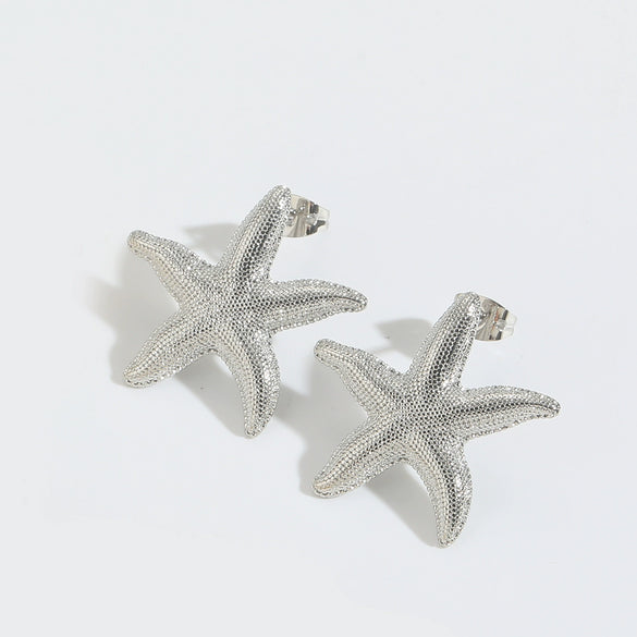 Wholesale Copper Earrings Retro Style Glossy Polished Starfish Shape Turtle Design For Women