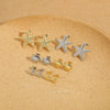 Wholesale Copper Earrings Retro Style Glossy Polished Starfish Shape Turtle Design For Women