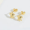 Wholesale Copper Earrings Retro Style Glossy Polished Starfish Shape Turtle Design For Women