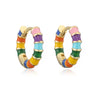 Wholesale Copper Earrings With Colorful Oil Drop Geometric Design Sweet Style