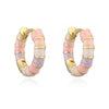 Wholesale Copper Earrings With Colorful Oil Drop Geometric Design Sweet Style