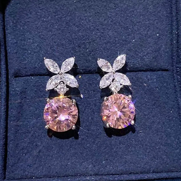 Wholesale Copper Earrings With Flower And Leaf Geometric Patterns For Women