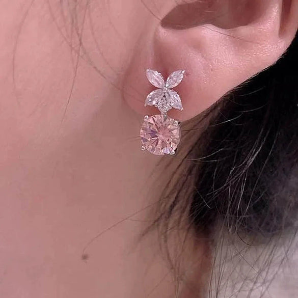Wholesale Copper Earrings With Flower And Leaf Geometric Patterns For Women