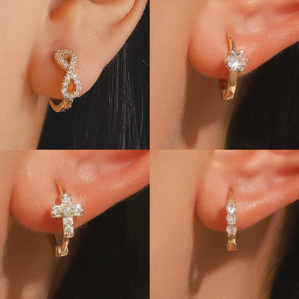 Wholesale Copper Earrings With Geometric Letters Numbers Text Pattern And Electroplating For Women