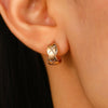 Wholesale Copper Earrings With Geometric Letters Numbers Text Pattern And Electroplating For Women