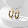 Wholesale Copper Earrings With Geometric Style And Electroplating Treatment Slightly Inlaid With Zircon