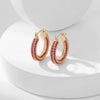 Wholesale Copper Earrings With Geometric Style And Electroplating Treatment Slightly Inlaid With Zircon