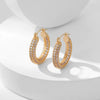 Wholesale Copper Earrings With Geometric Style And Electroplating Treatment Slightly Inlaid With Zircon