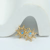 Wholesale Copper Earrings With Geometric Style And Sunflower Pattern