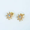 Wholesale Copper Earrings With Geometric Style And Sunflower Pattern