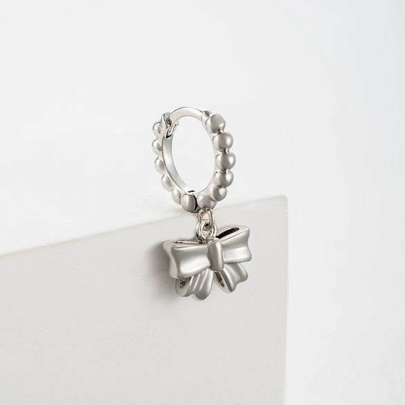 Wholesale Copper Earrings With Inlaid Zircon And Cute Girl Bow Ear Buckle Lovely Style
