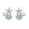 Wholesale Copper Earrings With Oil Drop Design And Starfish Pattern In Sweet Style