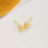 Wholesale Copper Earrings With Small Gold Bean Shape And Real Gold Plated Simple Style