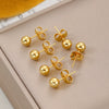 Wholesale Copper Earrings With Small Gold Bean Shape And Real Gold Plated Simple Style
