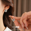 Wholesale Copper Earrings With Zircon Rose Flower Geometric Design Light Luxury Palace Style