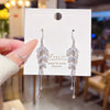 Wholesale Copper Earrings With Zirconia And Flower Pattern Long Tassel Design For Women