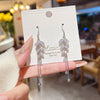 Wholesale Copper Earrings With Zirconia And Flower Pattern Long Tassel Design For Women