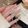 Wholesale Copper Earrings With Zirconia And Flower Pattern Long Tassel Design For Women