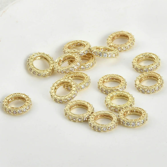 Wholesale Copper Electroplated Beaded Bracelet Necklace Accessories With Big Hole Wheel Design Handmade