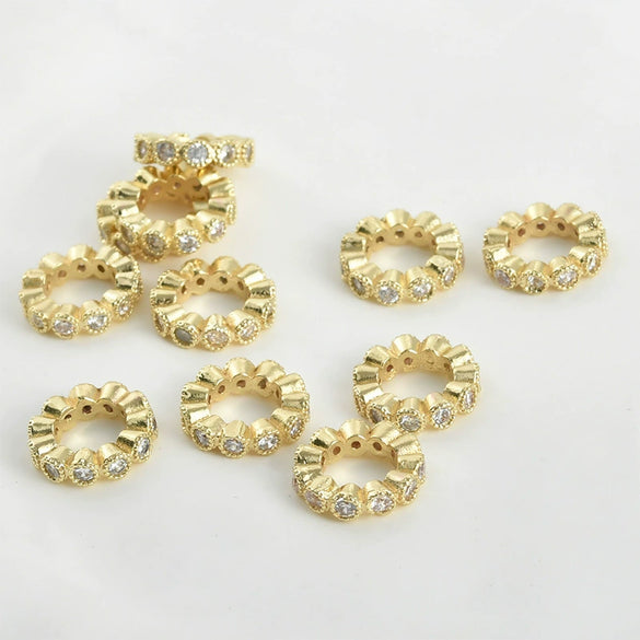 Wholesale Copper Electroplated Beaded Bracelet Necklace Accessories With Big Hole Wheel Design Handmade