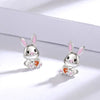Wholesale Copper Electroplated Bunny And Carrot Earrings For Women In Creamy Sweet Girl Style