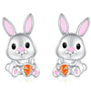 Wholesale Copper Electroplated Bunny And Carrot Earrings For Women In Creamy Sweet Girl Style