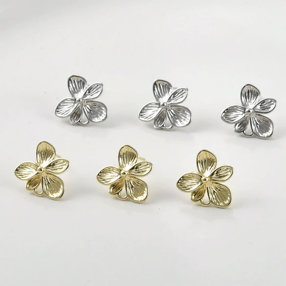 Wholesale Copper Electroplated Butterfly Flower Pearl Earrings