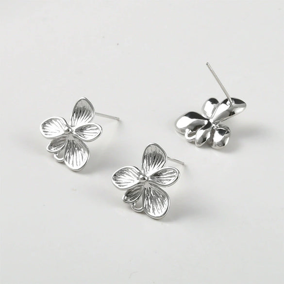 Wholesale Copper Electroplated Butterfly Flower Pearl Earrings