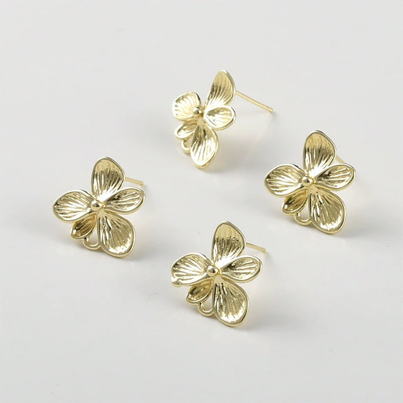 Wholesale Copper Electroplated Butterfly Flower Pearl Earrings