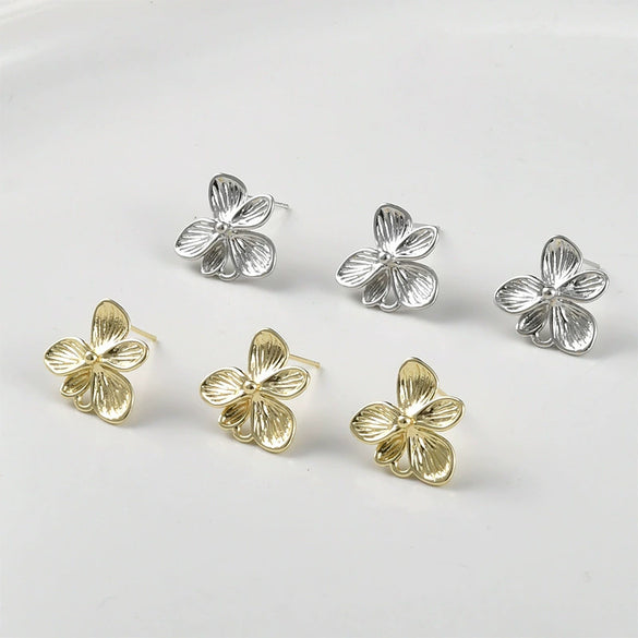 Wholesale Copper Electroplated Butterfly Flower Pearl Earrings