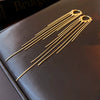 Wholesale Copper Electroplated Dropshaped Long Tassel Earrings For Women Simple Metal Style Light Luxury