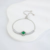 Wholesale Copper Electroplated Fourleaf Clover And Rhombus Pattern Women's Zircon Bracelet Hand Jewelry