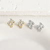 Wholesale Copper Electroplated Fourleaf Flower Shining Zircon Hanging Earrings Diy Handmade Earrings Accessories Material