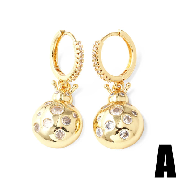 Wholesale Copper Electroplated Fruit Drop Oil Earrings For Women