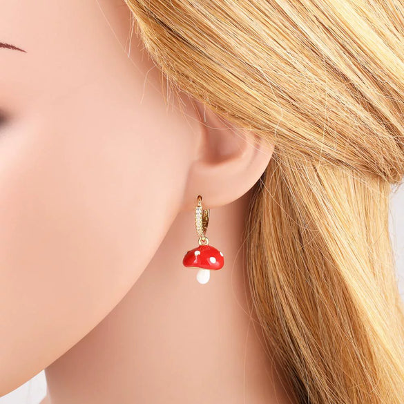 Wholesale Copper Electroplated Fruit Drop Oil Earrings For Women