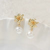 Wholesale Copper Electroplated Gardenia Style Jewelry Earrings