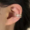 Wholesale Copper Electroplated Geometric Butterfly Women's Ear Clip Microinlaid Zircon