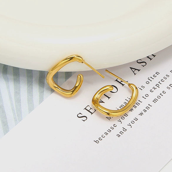 Wholesale Copper Electroplated Geometric Cshaped Women's Earrings