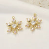 Wholesale Copper Electroplated Gold Christmas Geometric Snowflake Zirconium Pendant Jewelry Accessories
