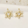 Wholesale Copper Electroplated Gold Christmas Geometric Snowflake Zirconium Pendant Jewelry Accessories