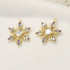 Wholesale Copper Electroplated Gold Christmas Geometric Snowflake Zirconium Pendant Jewelry Accessories