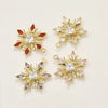 Wholesale Copper Electroplated Gold Christmas Geometric Snowflake Zirconium Pendant Jewelry Accessories