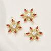 Wholesale Copper Electroplated Gold Christmas Geometric Snowflake Zirconium Pendant Jewelry Accessories